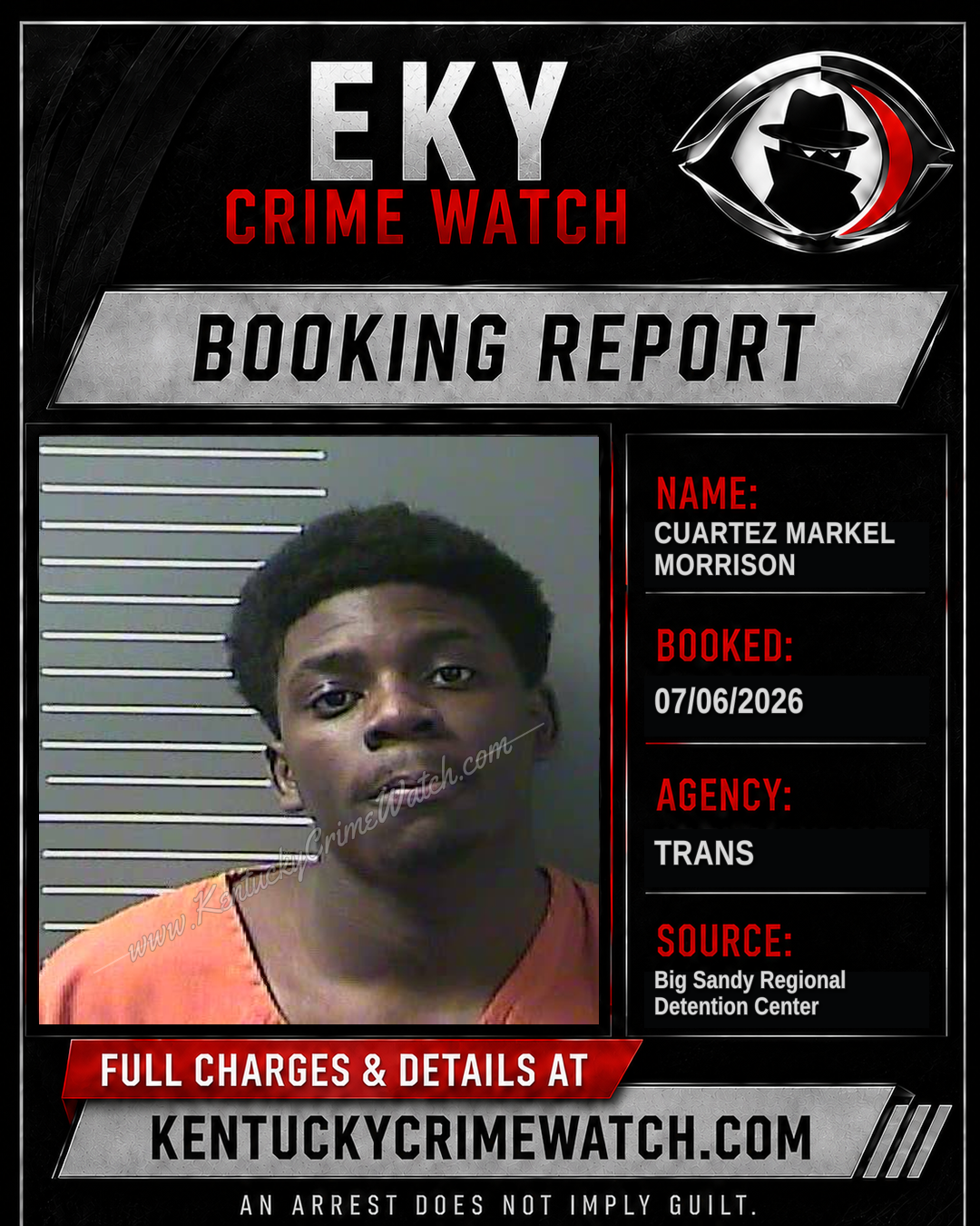 CUARTEZ MARKEL MORRISON booking report card