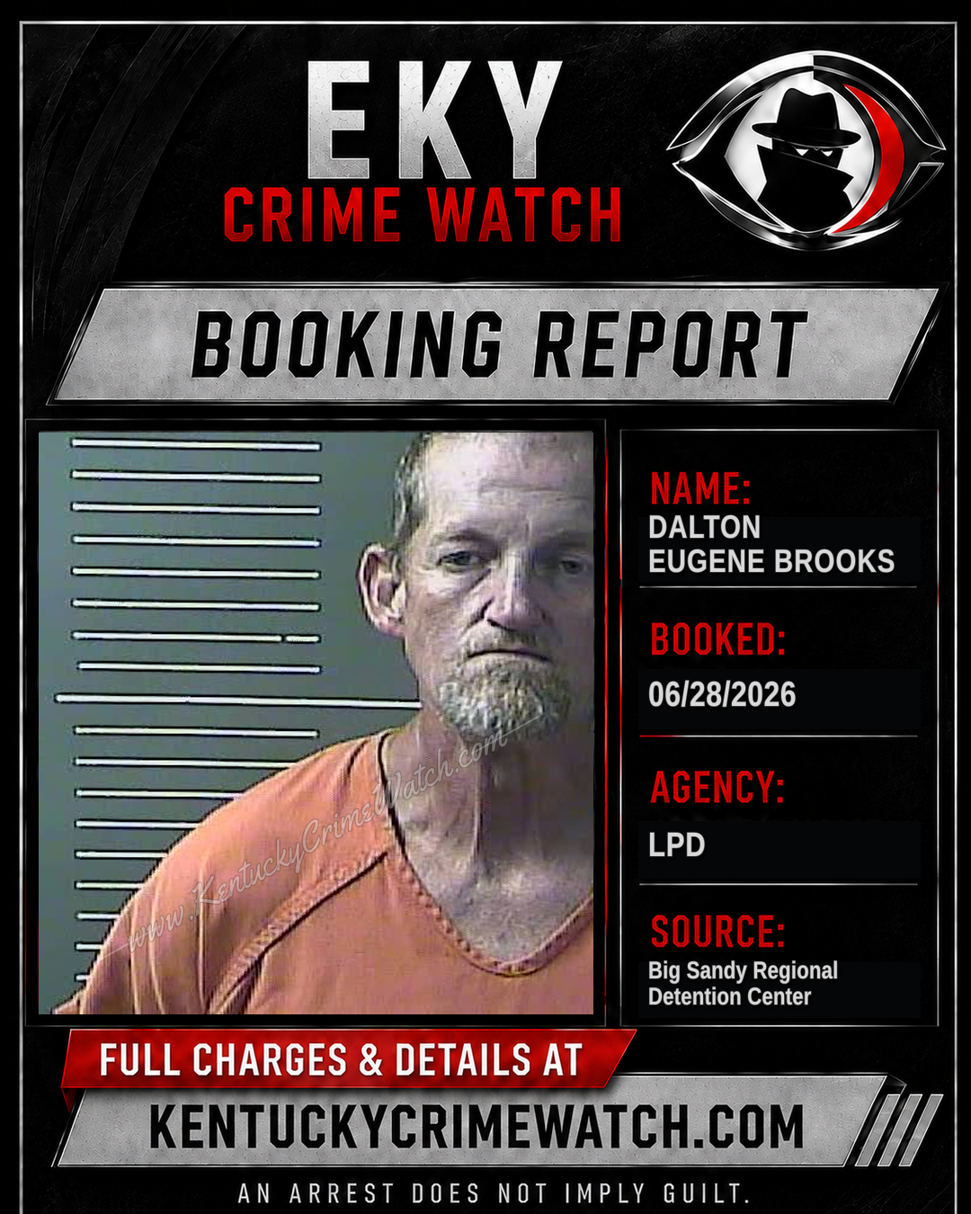 DALTON EUGENE BROOKS booking report card