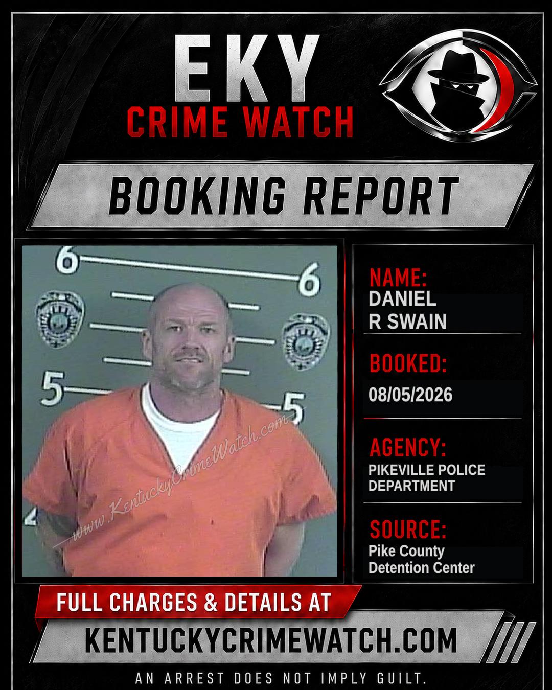 DANIEL R SWAIN booking report card