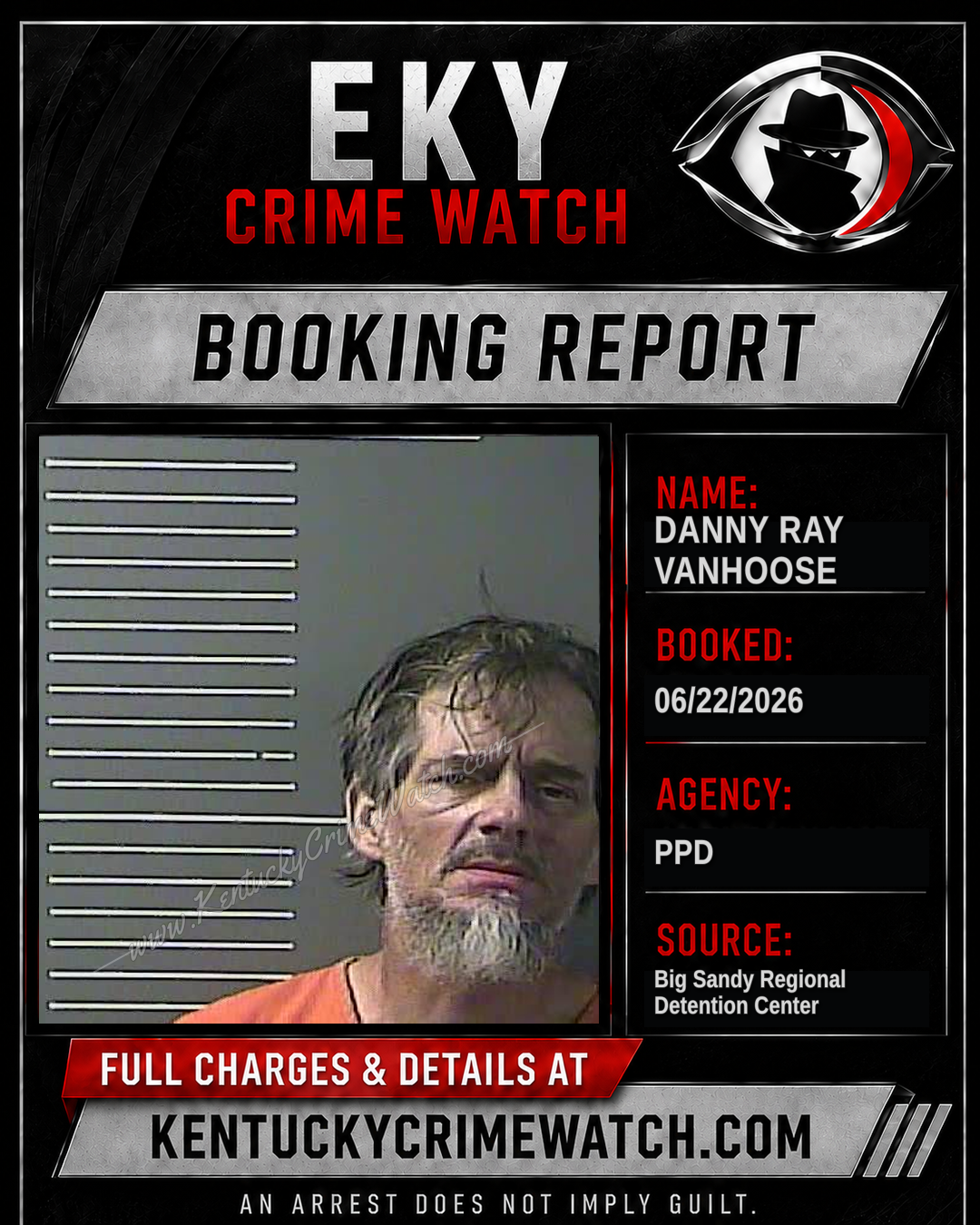 DANNY RAY VANHOOSE booking report card