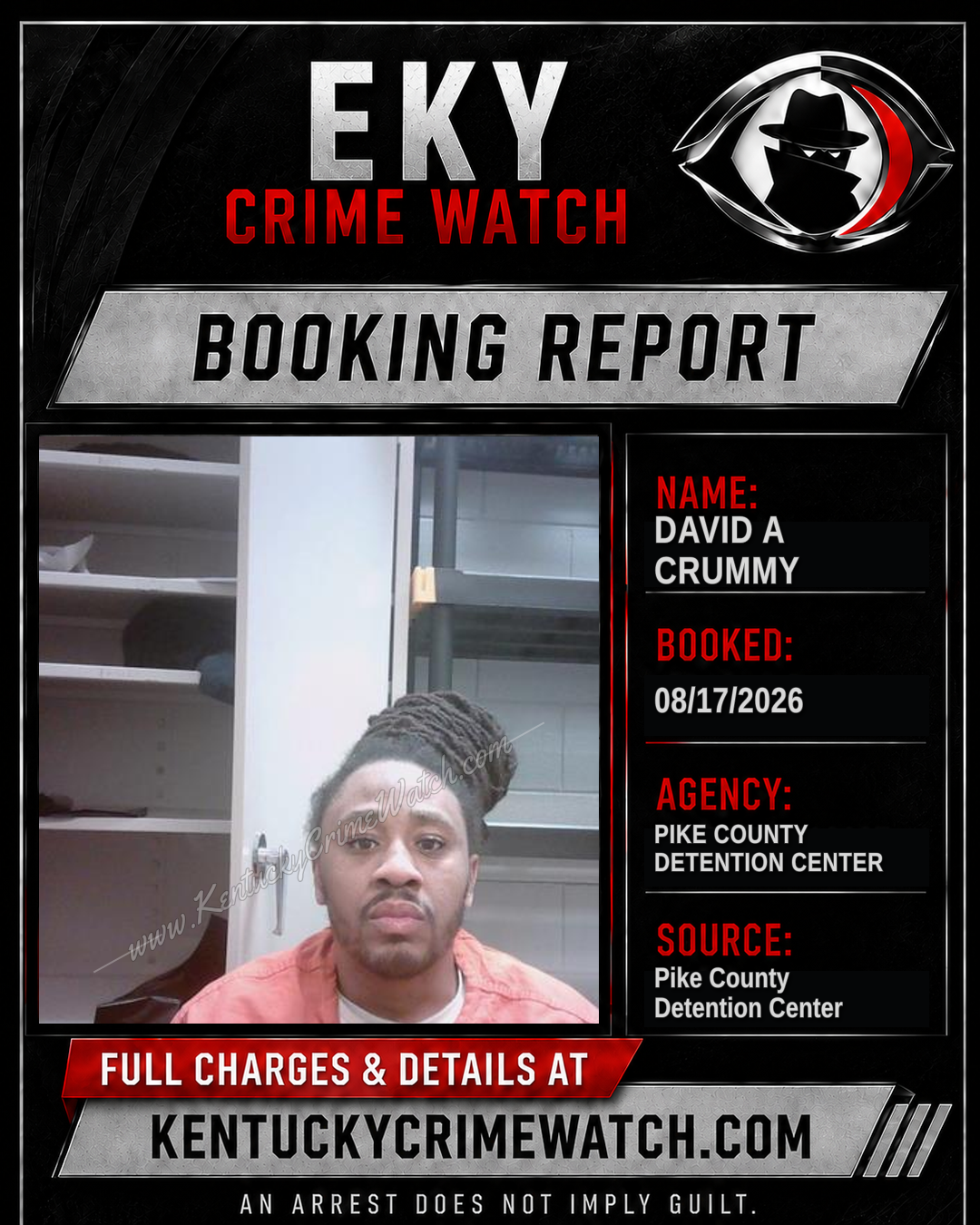 DAVID A CRUMMY booking report card