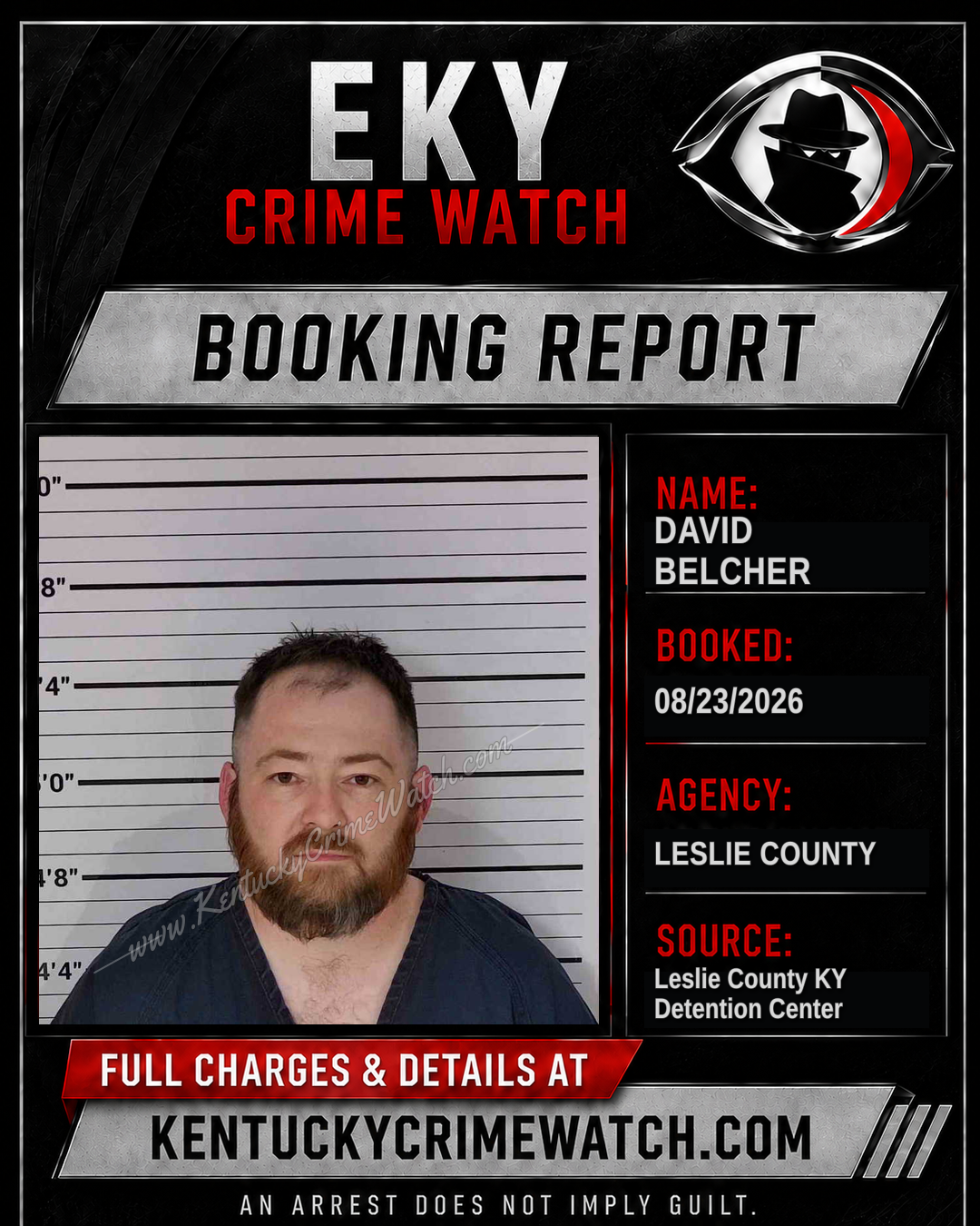 DAVID BELCHER booking report card