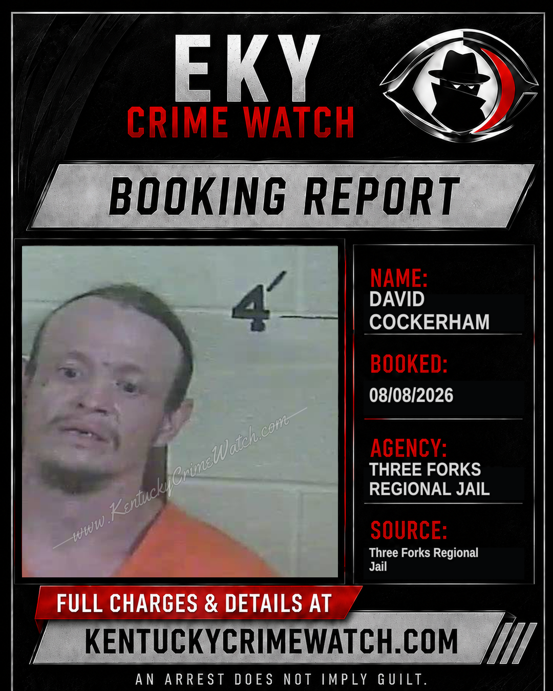 David Cockerham booking report card