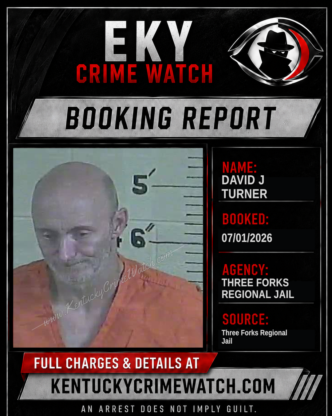 David J Turner booking image