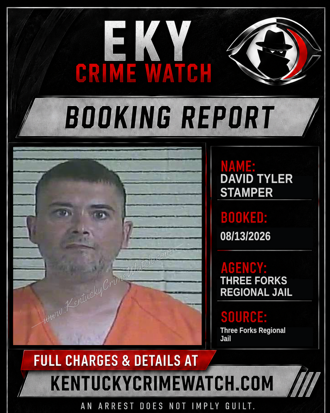 David Tyler Stamper booking report card
