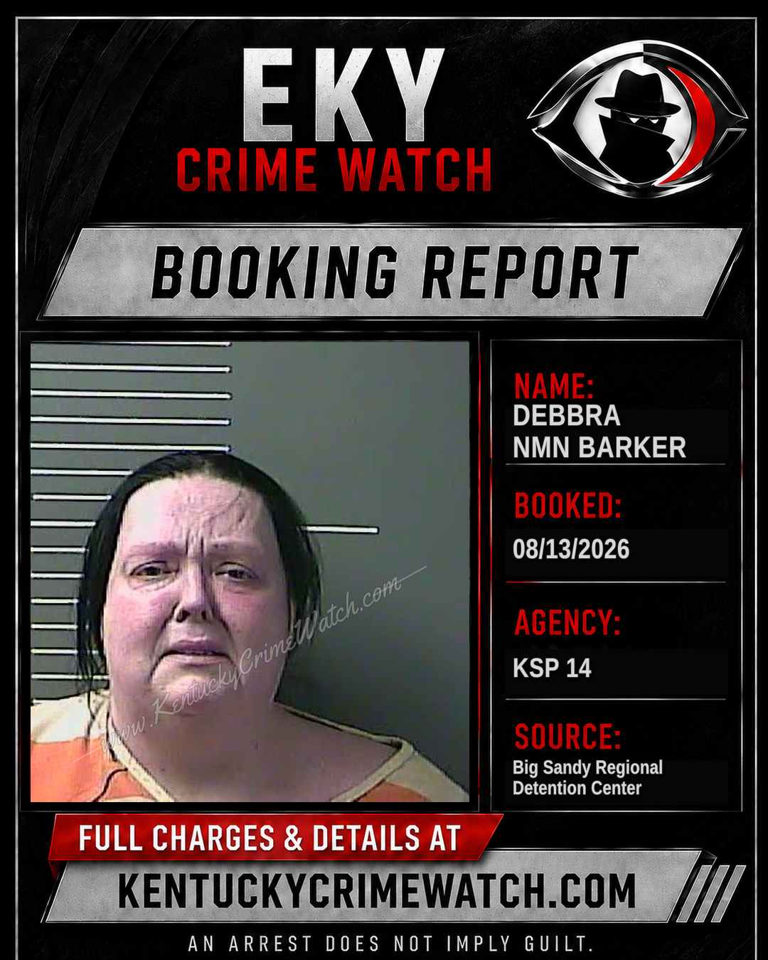 DEBBRA NMN BARKER booking report card