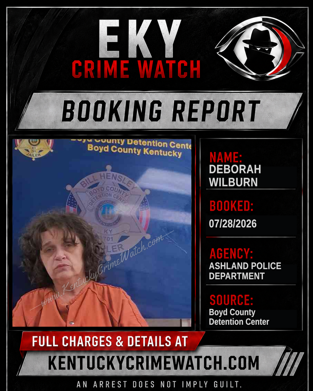 DEBORAH WILBURN booking report card