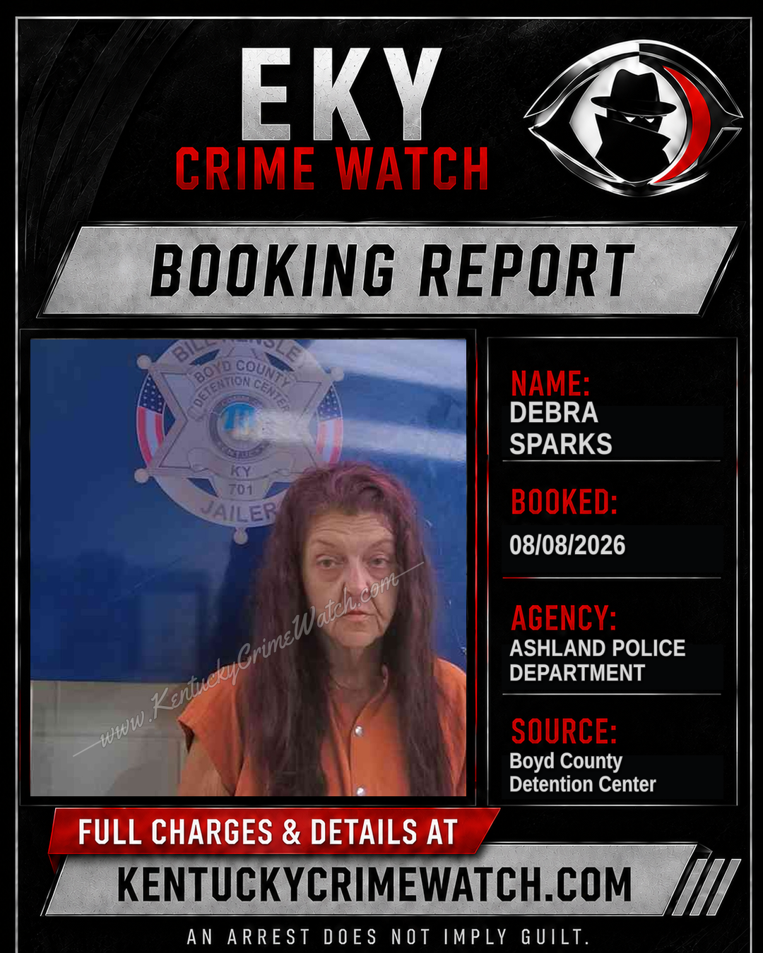 DEBRA SPARKS booking report card