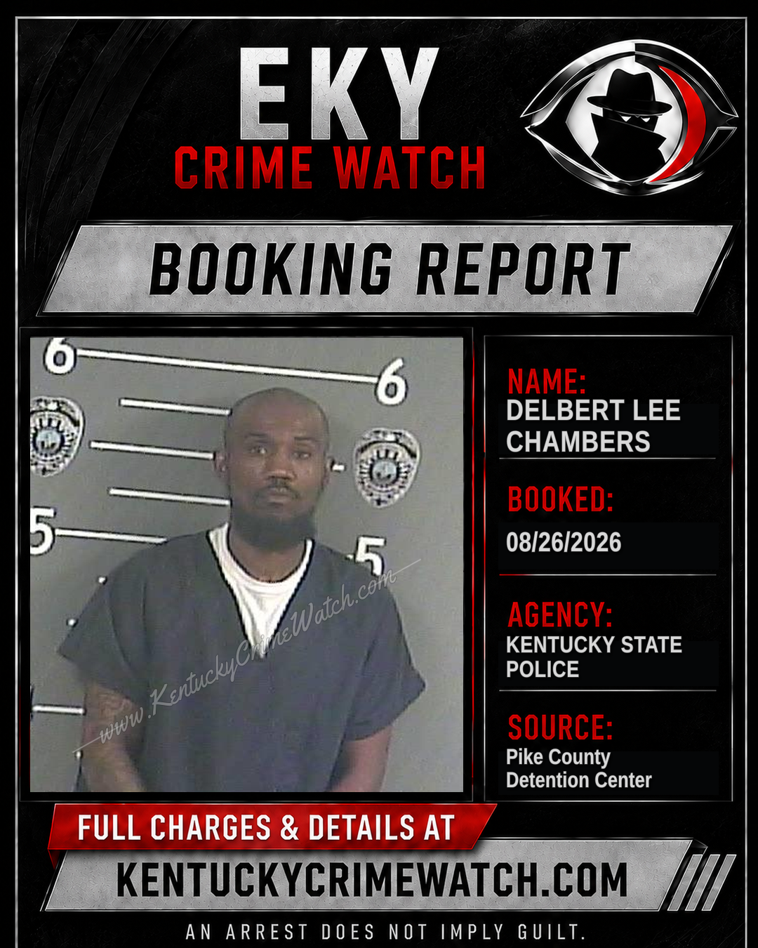 DELBERT LEE CHAMBERS booking report card