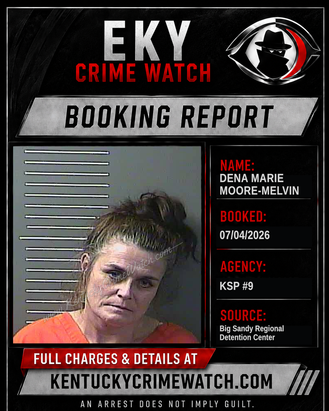 DENA MARIE MOORE-MELVIN booking report card