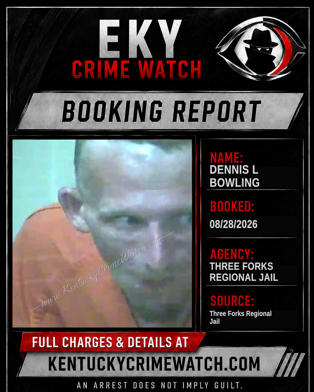 Dennis L Bowling booking report card