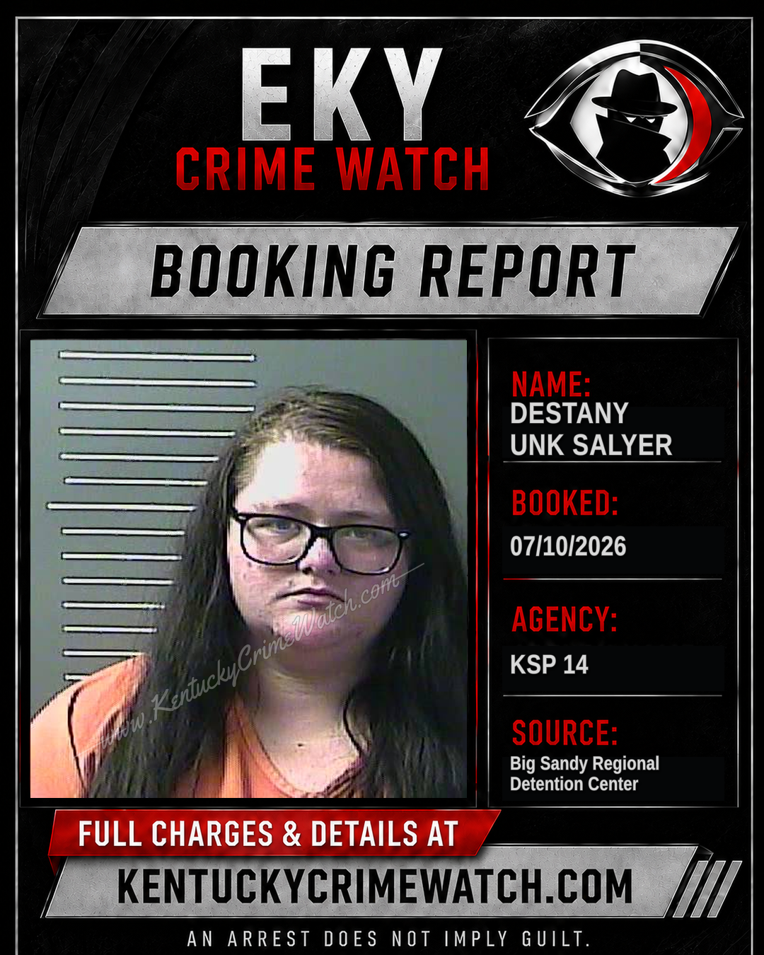 DESTANY UNK SALYER booking report card