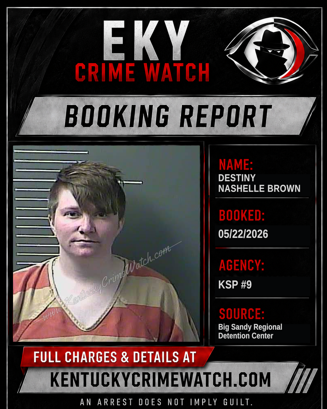DESTINY NASHELLE BROWN booking report card