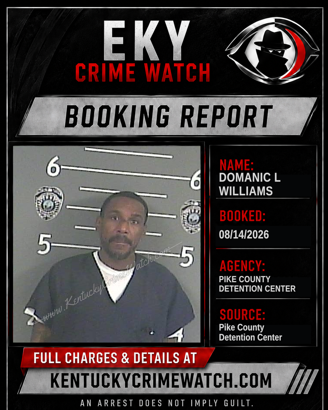 DOMANIC L WILLIAMS booking report card
