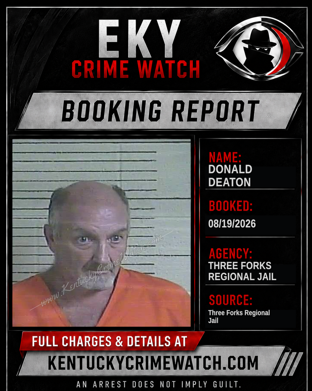 Donald Deaton booking report card