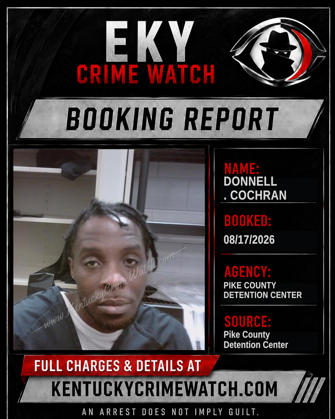DONNELL . COCHRAN booking report card
