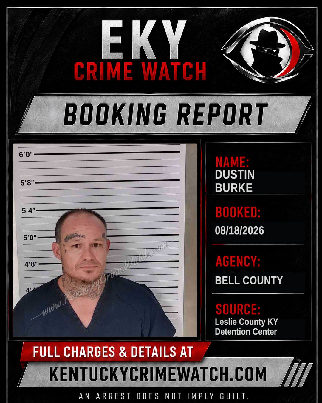 DUSTIN BURKE booking report card