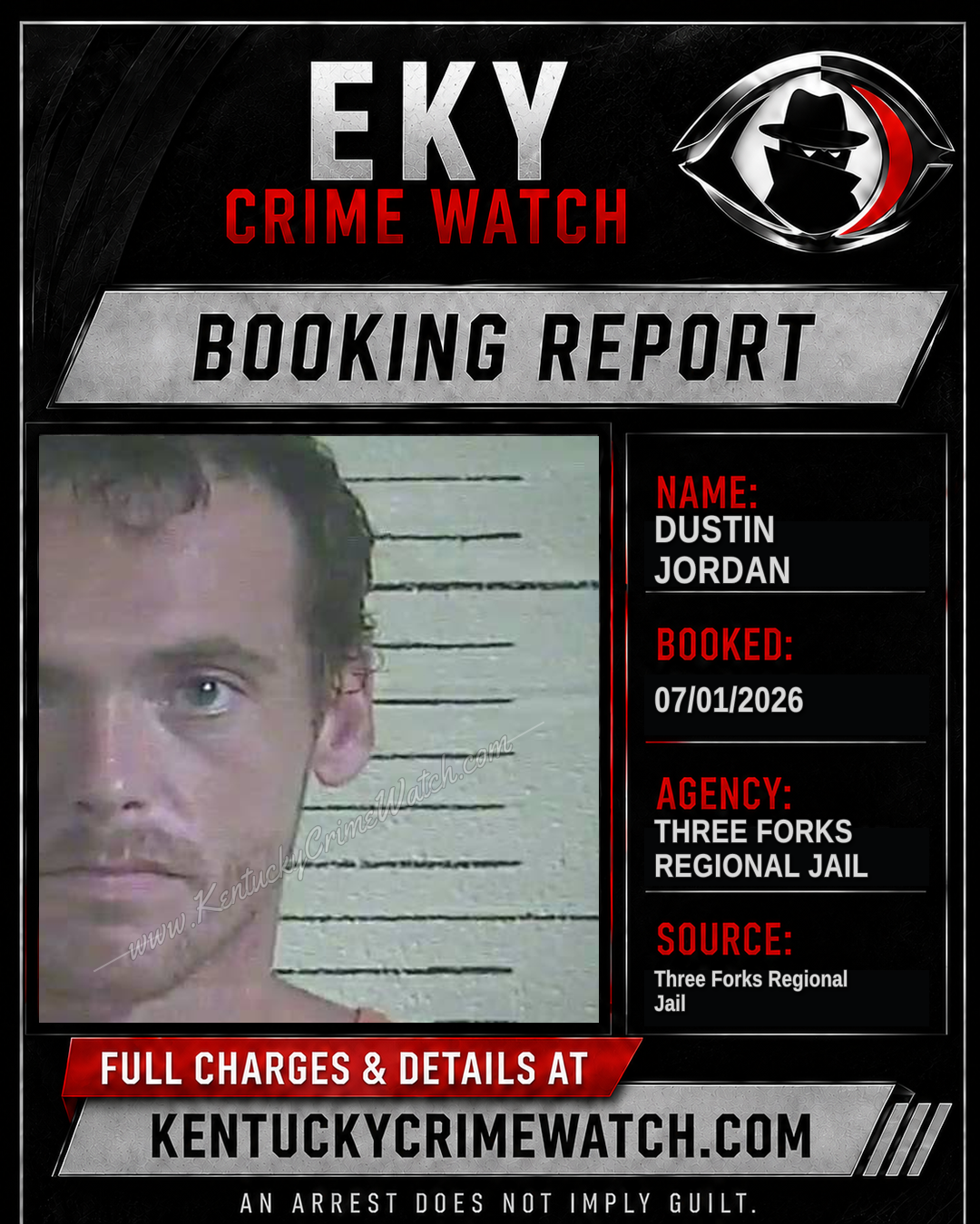 Dustin Jordan booking report card