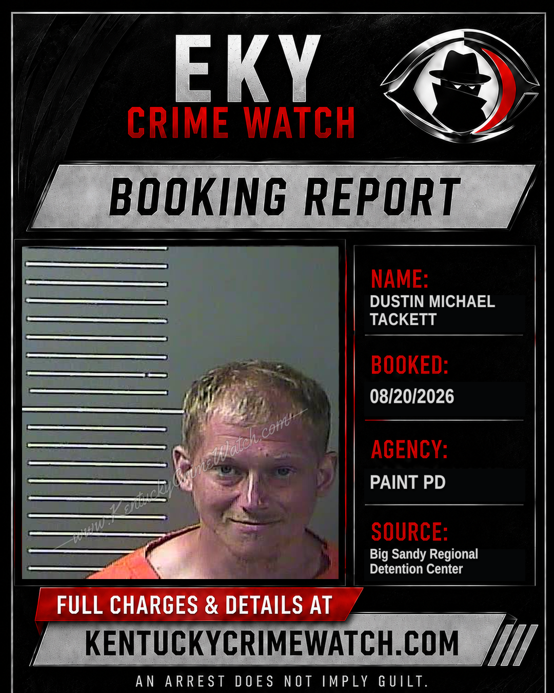 DUSTIN MICHAEL TACKETT booking image