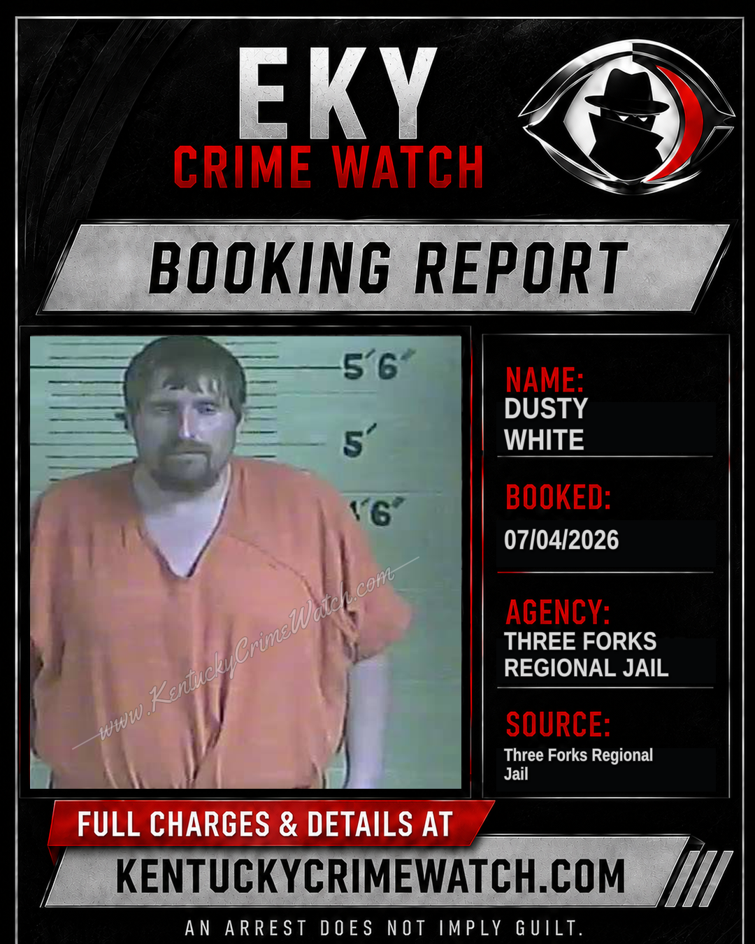 Dusty White booking image