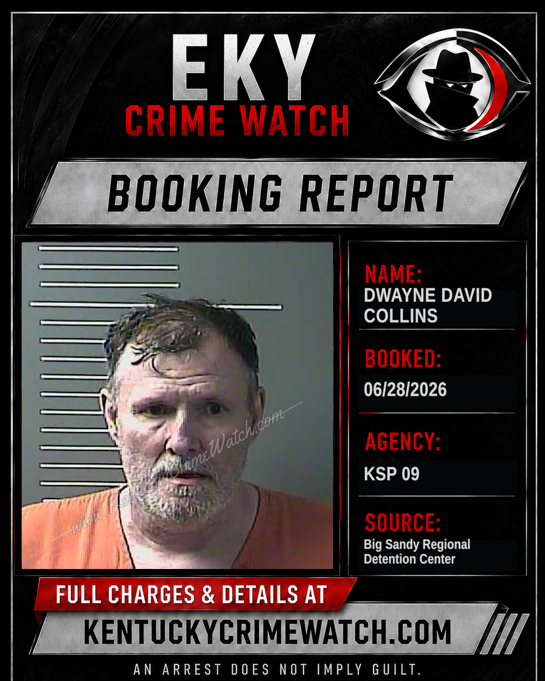 DWAYNE DAVID COLLINS booking report card