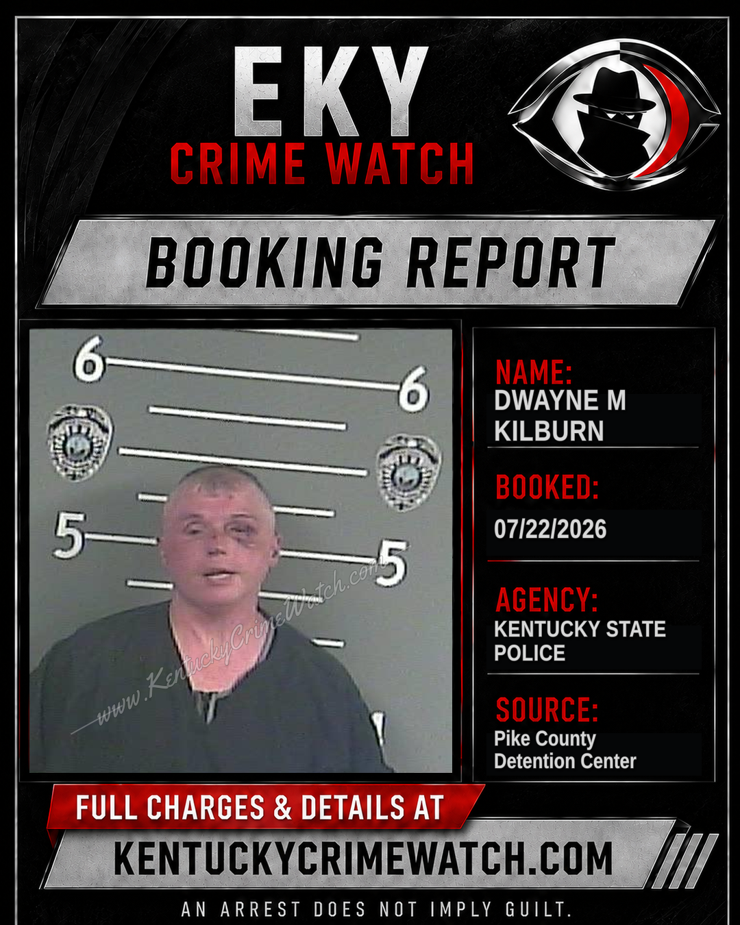 DWAYNE M KILBURN booking report card
