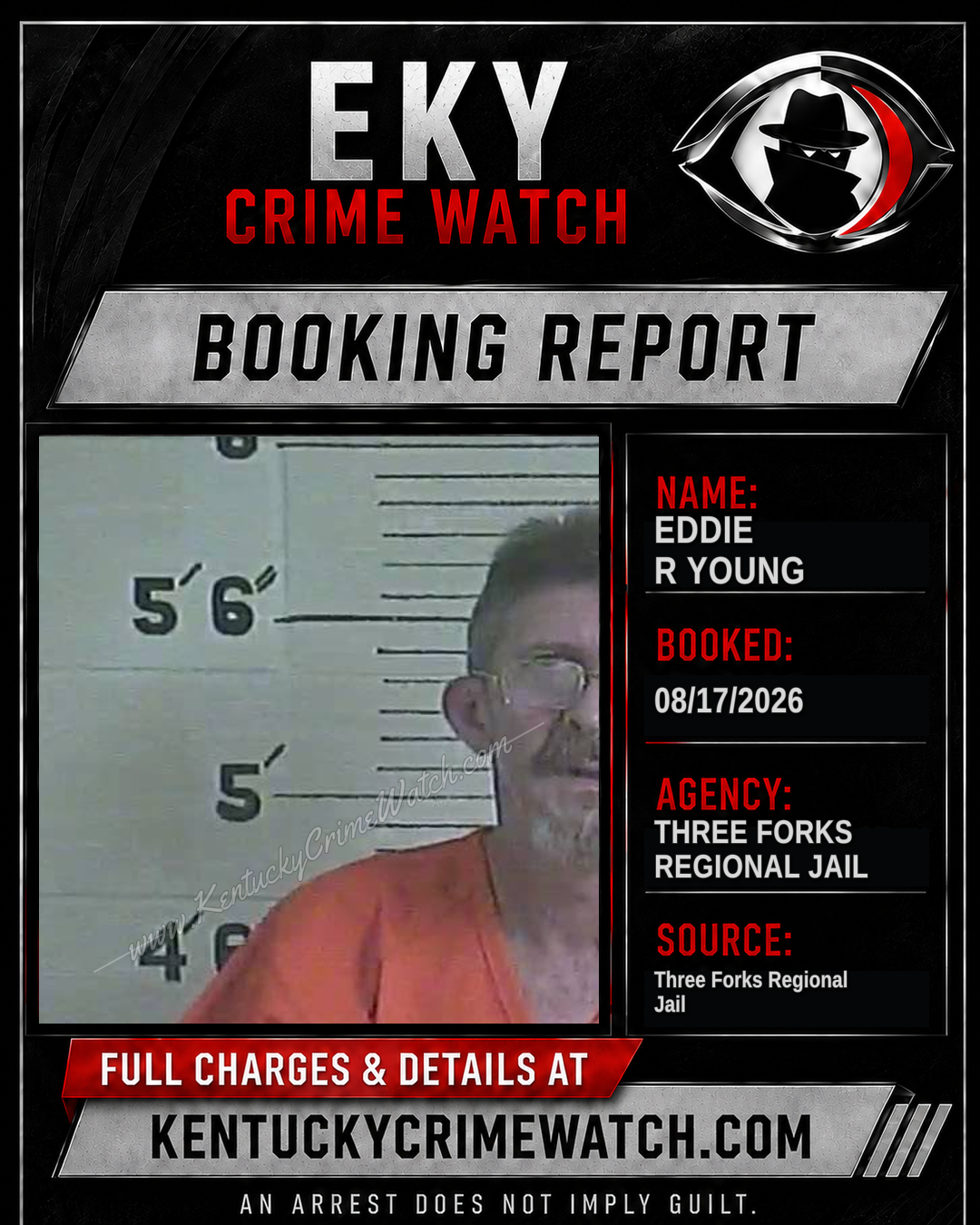 Eddie R Young booking report card