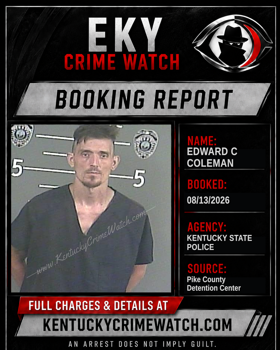 EDWARD C COLEMAN booking report card