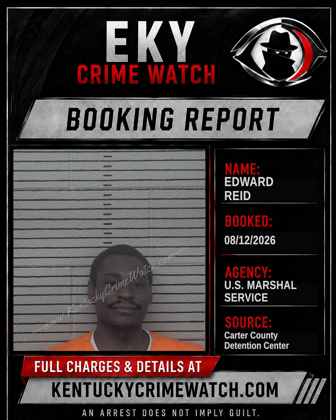 EDWARD REID booking report card