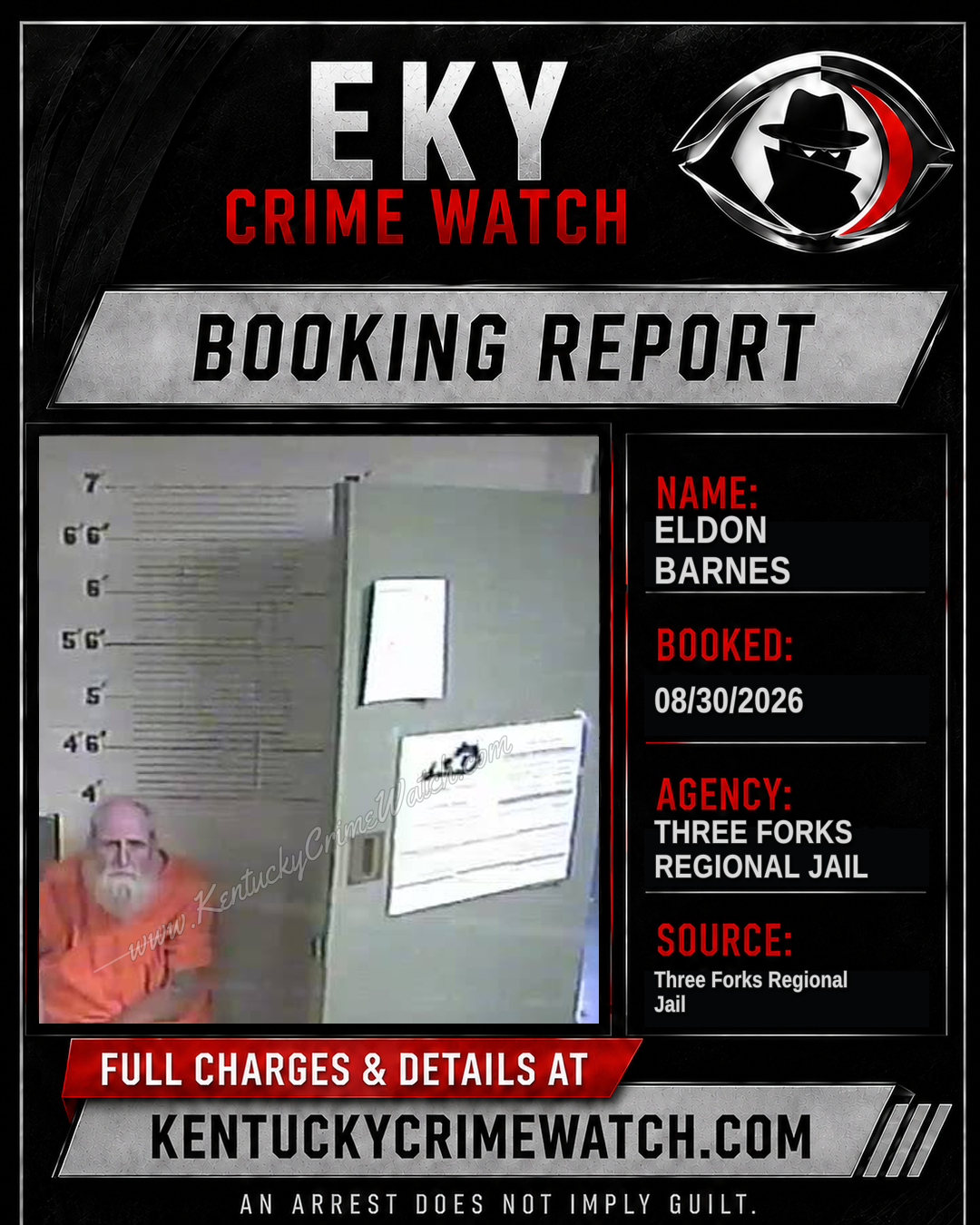 Eldon Barnes booking report card