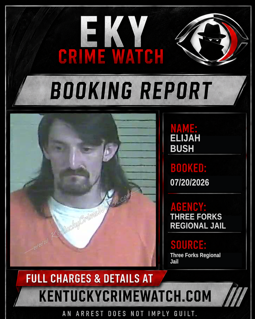 Elijah Bush booking report card
