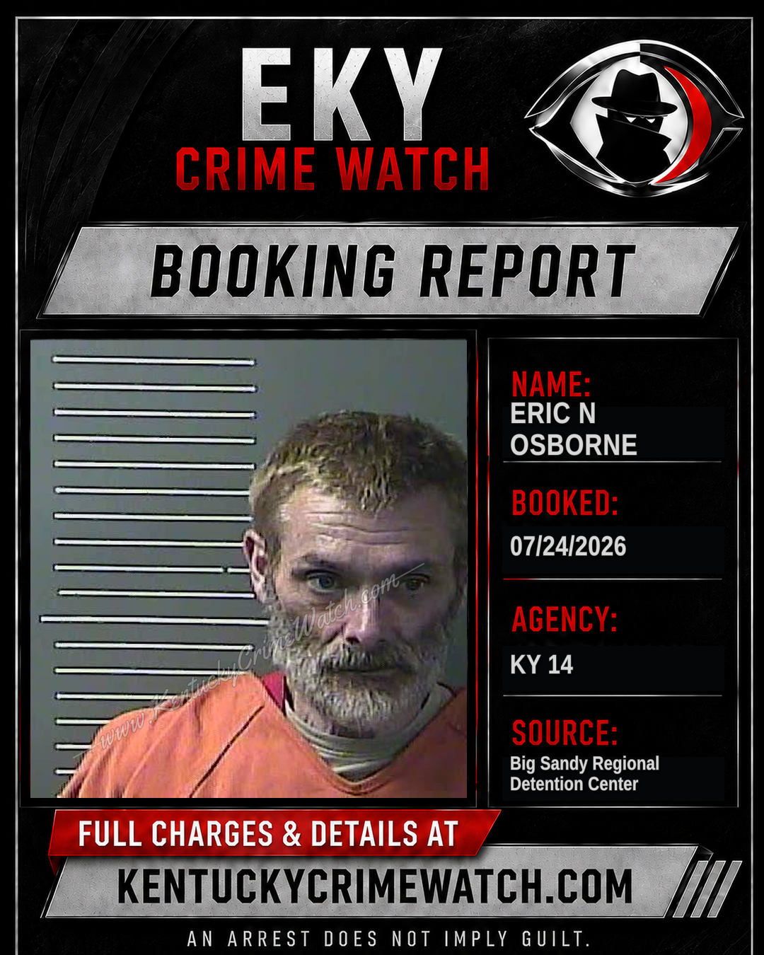 ERIC N OSBORNE booking report card