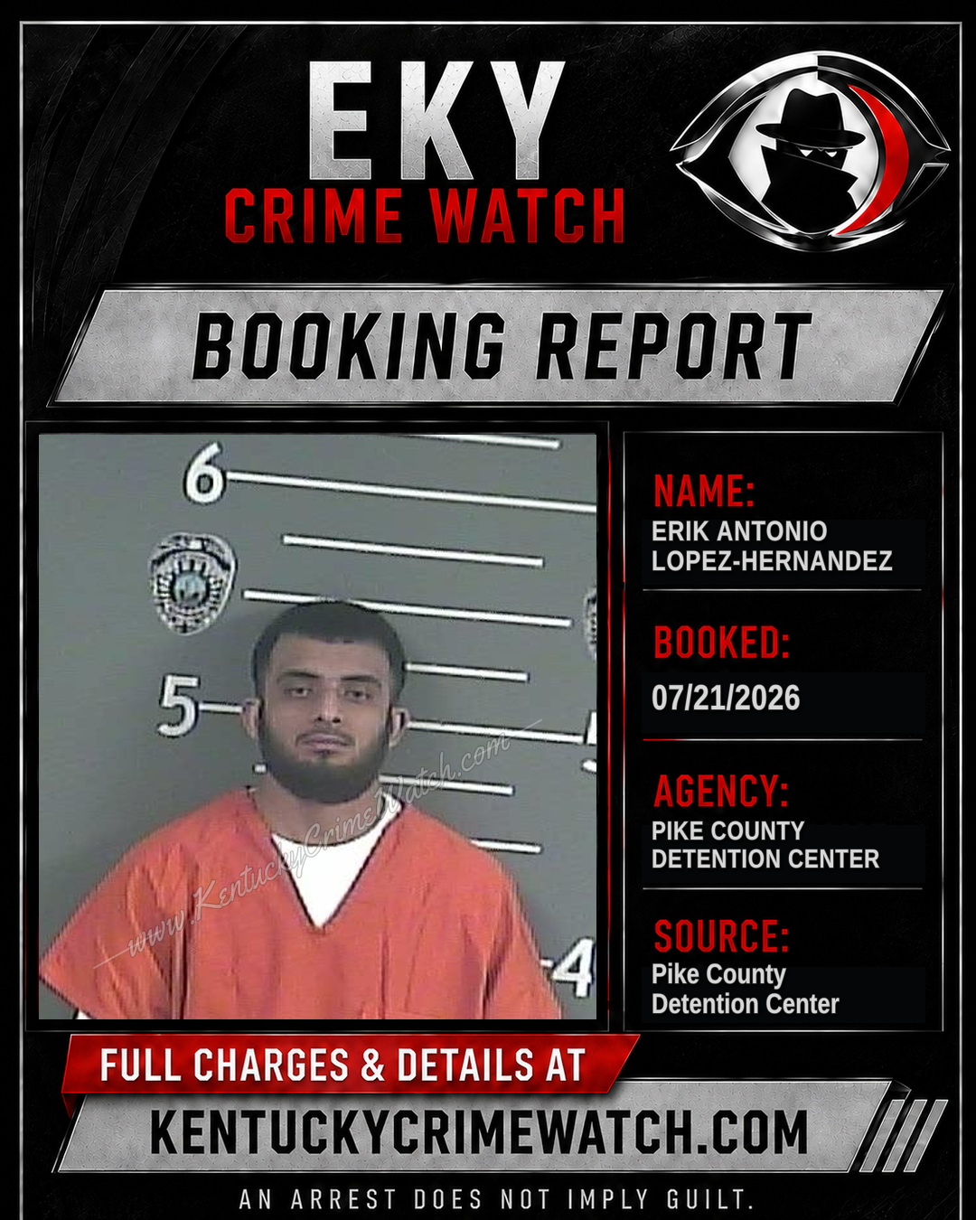 ERIK ANTONIO LOPEZ-HERNANDEZ booking report card