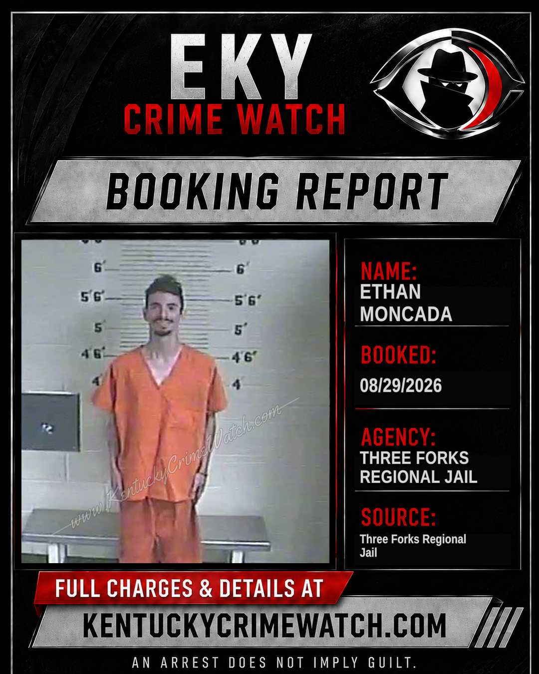 Ethan Moncada booking report card