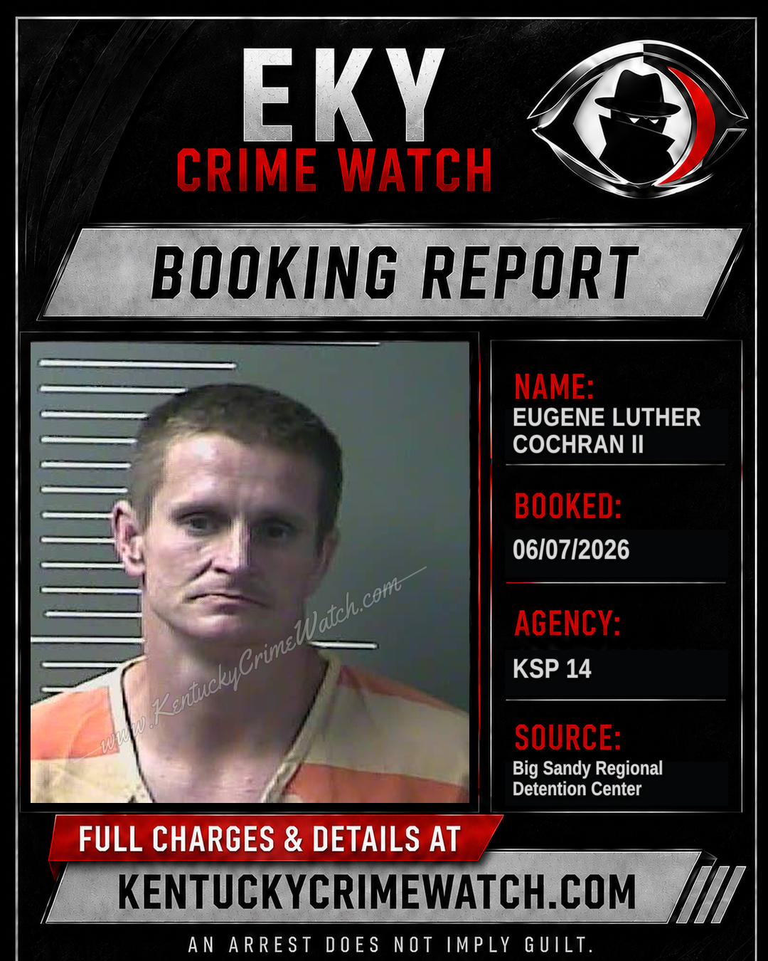 EUGENE LUTHER COCHRAN II booking report card