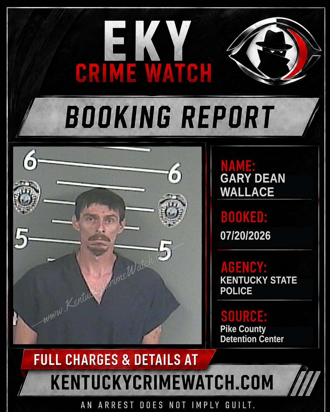 GARY DEAN WALLACE booking report card