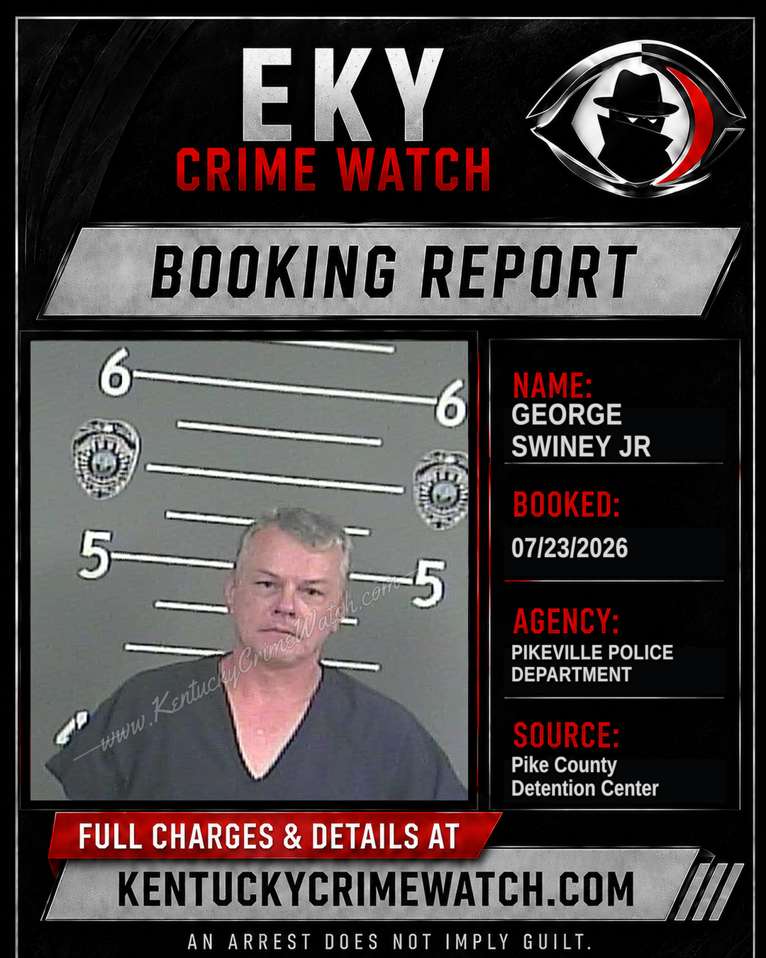 GEORGE SWINEY JR booking report card