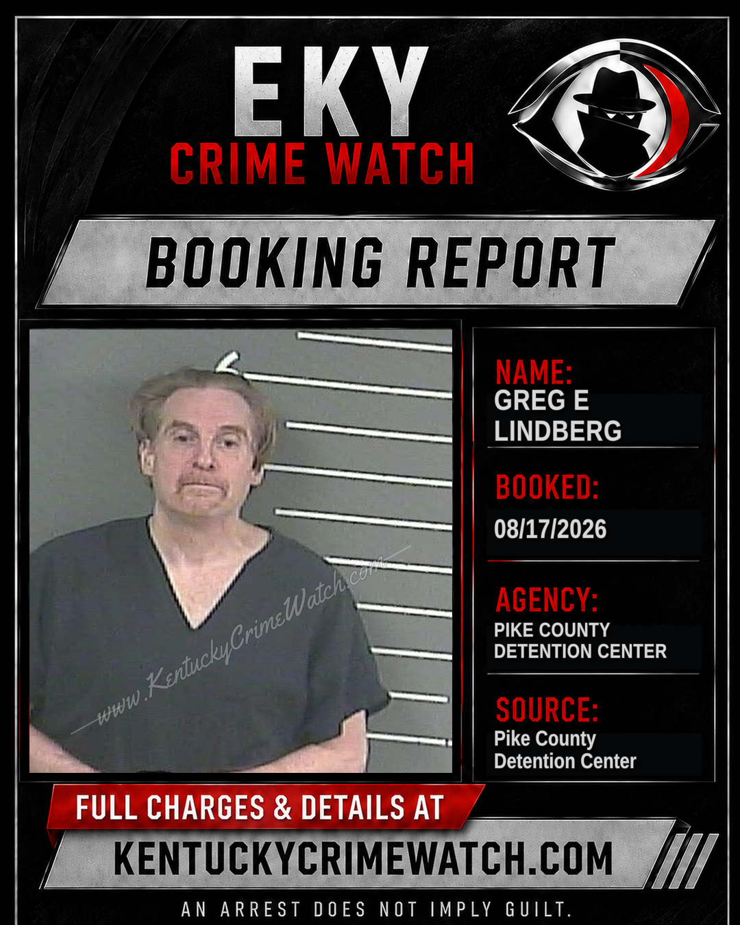 GREG E LINDBERG booking report card