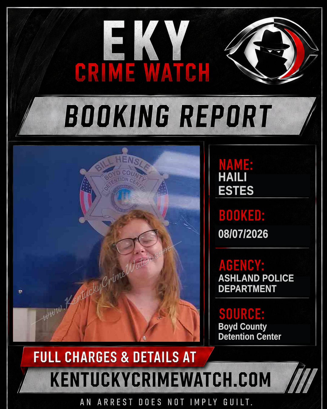 HAILI ESTES booking report card