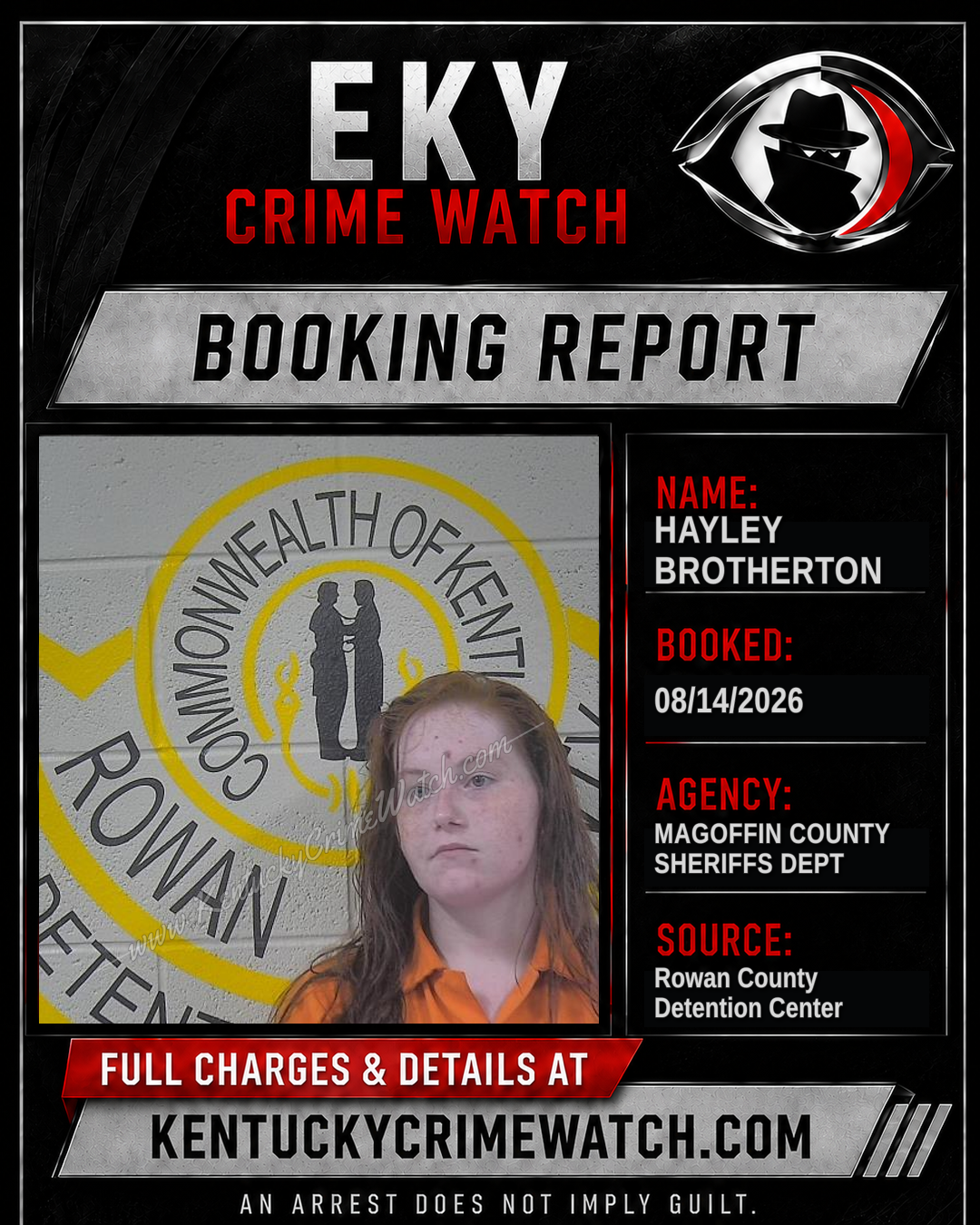 HAYLEY BROTHERTON booking report card