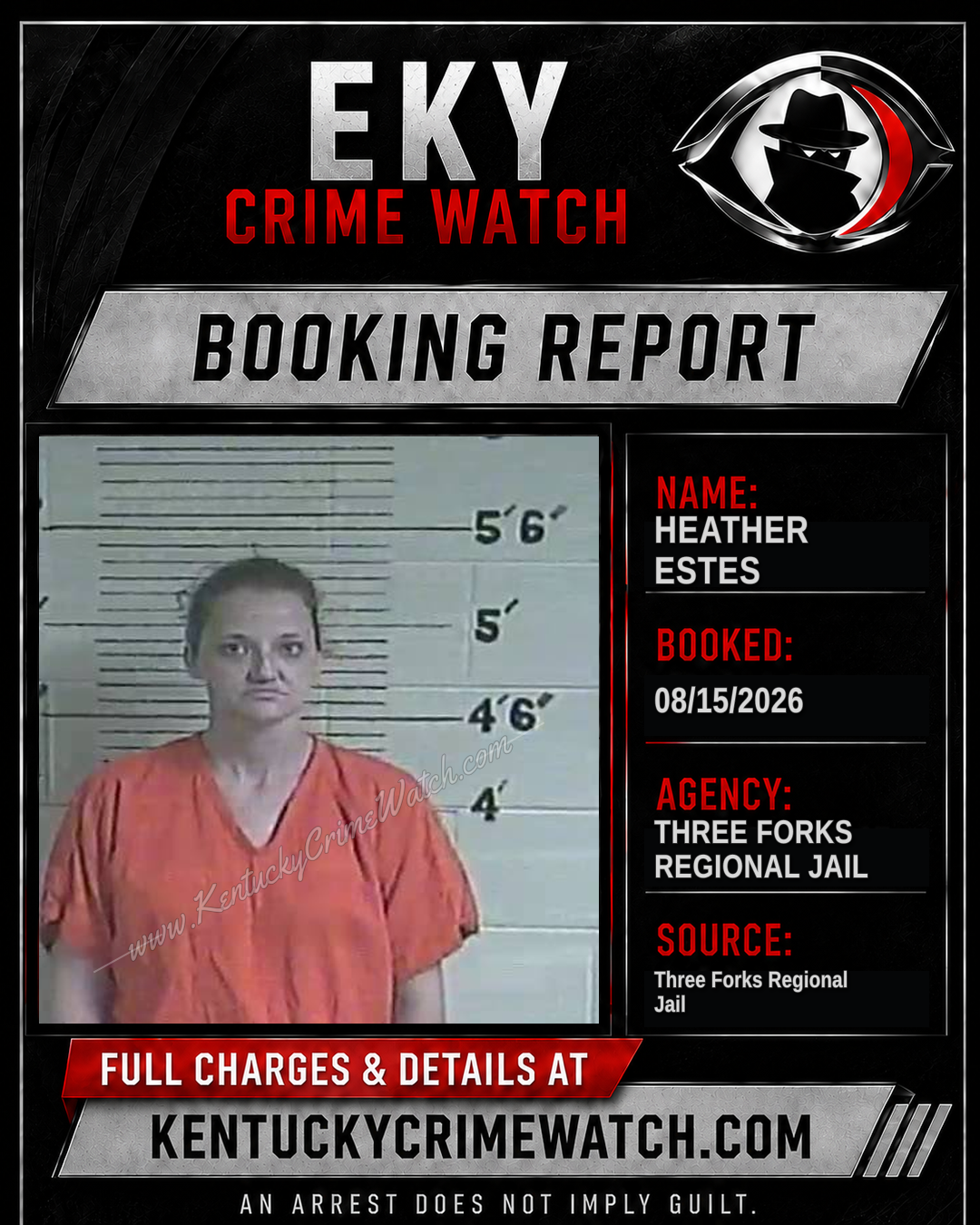 Heather Estes booking report card