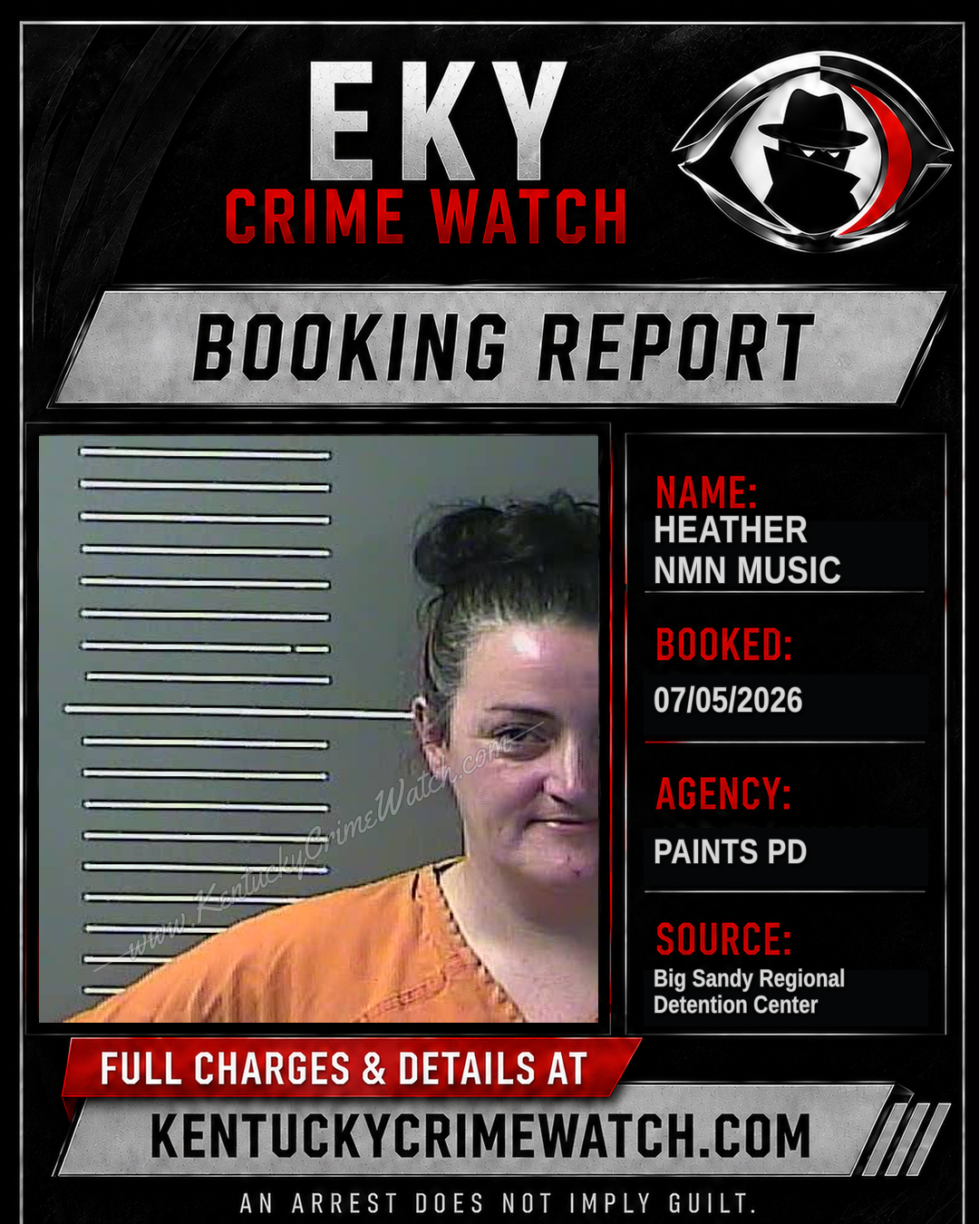 HEATHER NMN MUSIC booking report card