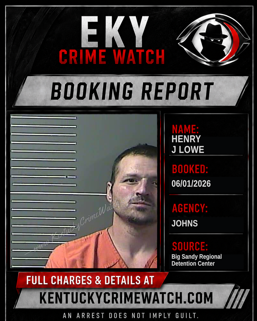HENRY J LOWE booking report card