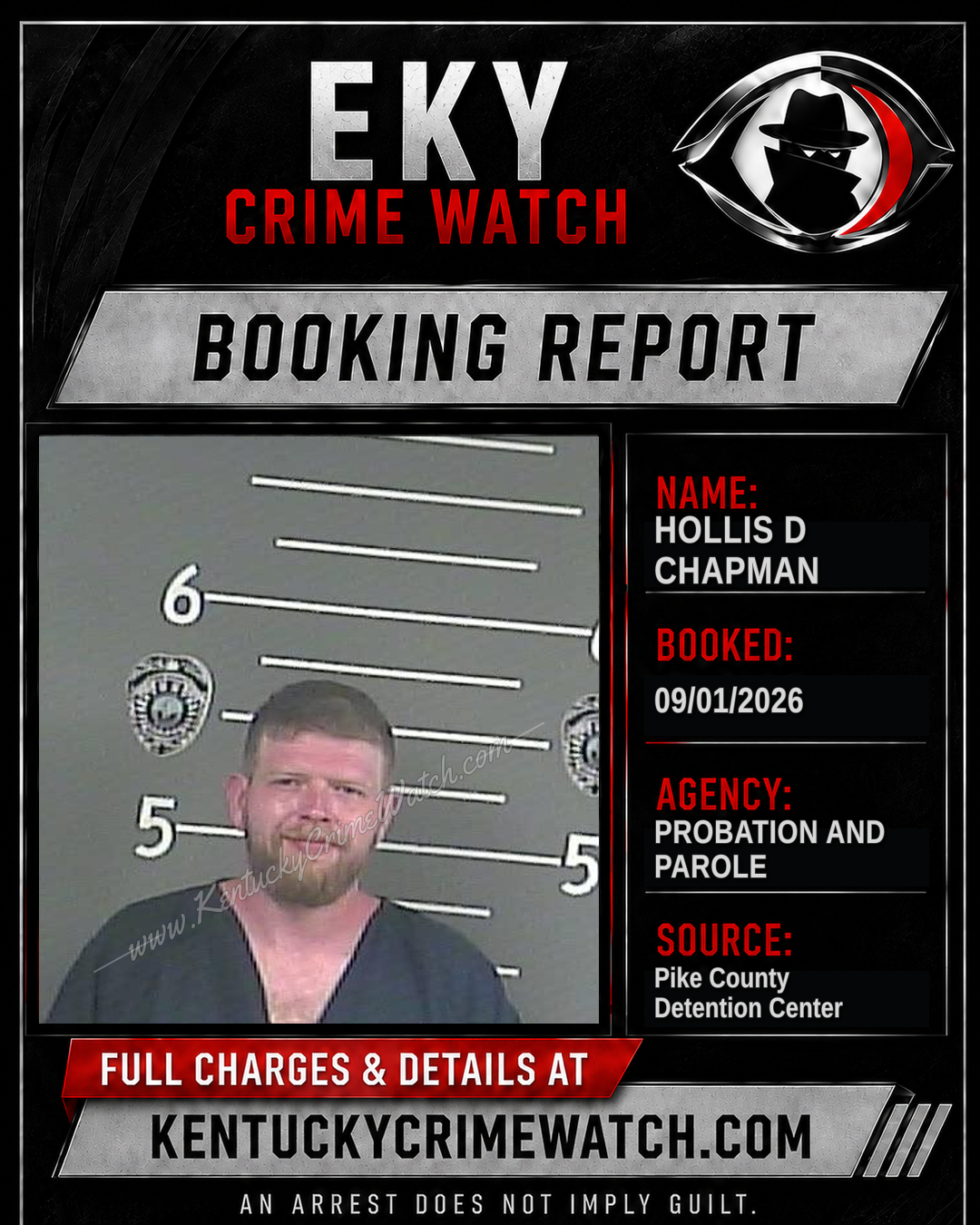 HOLLIS D CHAPMAN booking report card