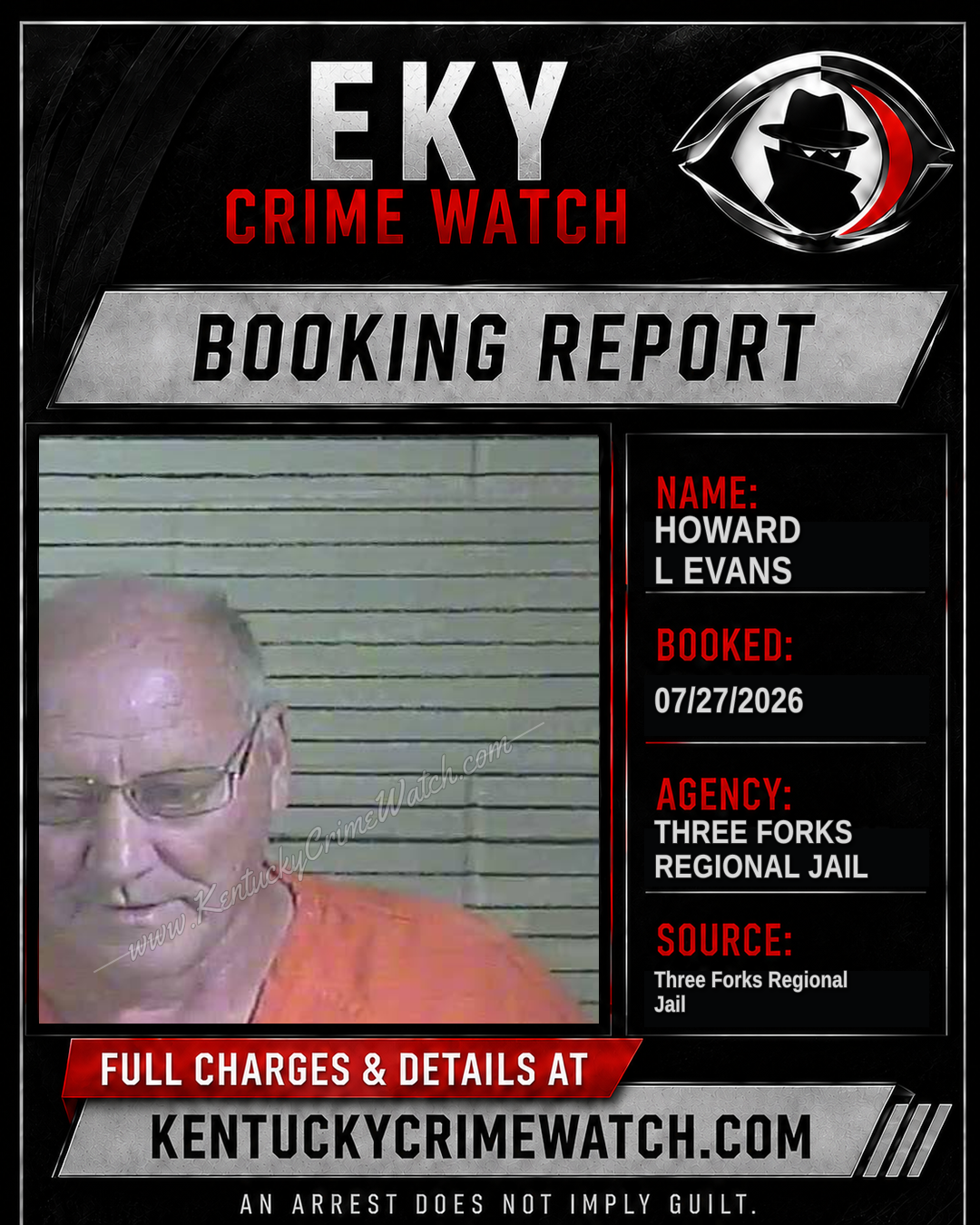 Howard L Evans booking report card