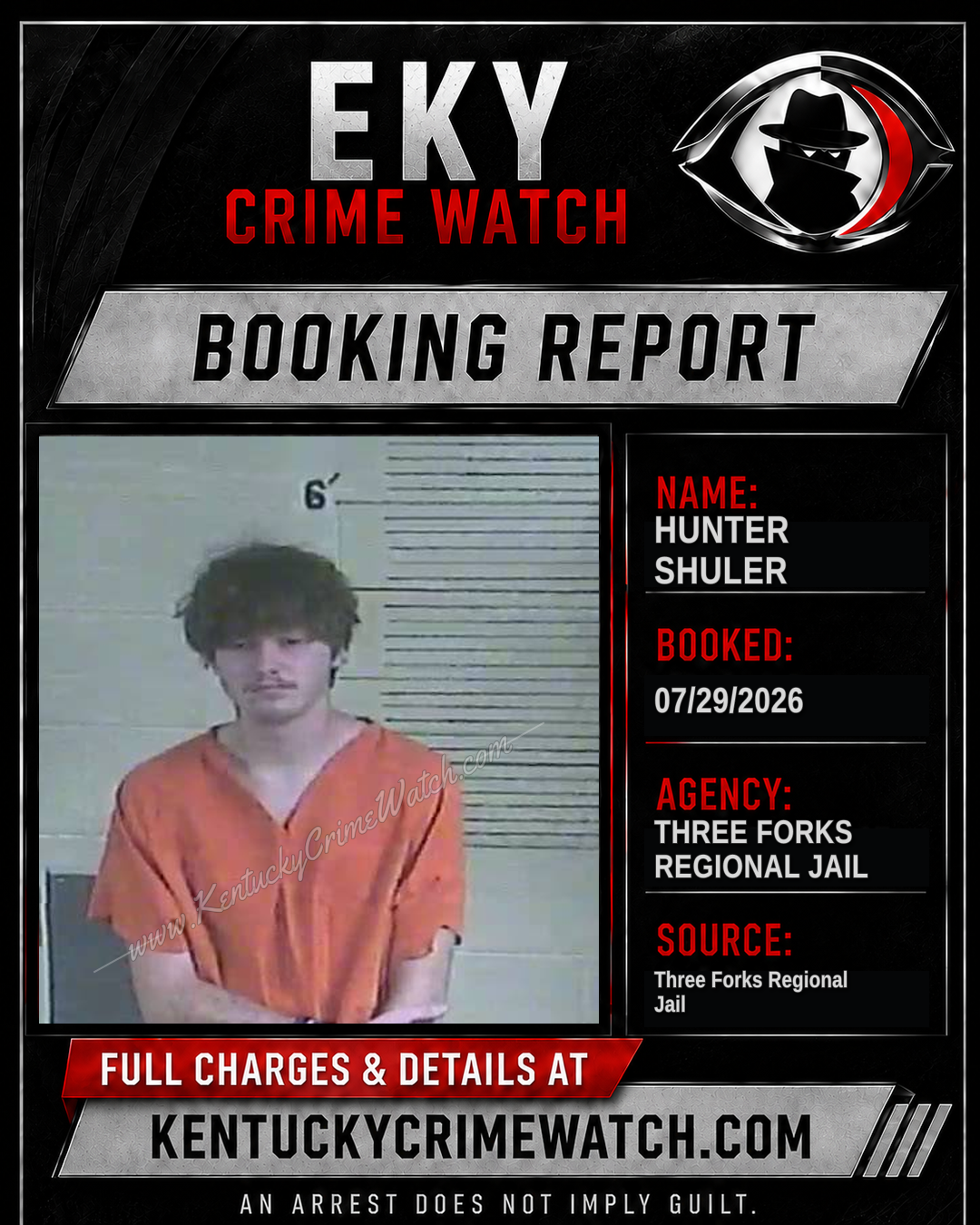 Hunter Shuler booking report card