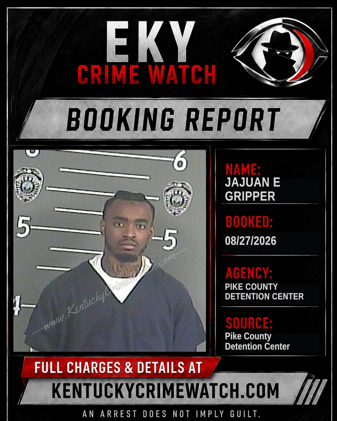JAJUAN E GRIPPER booking report card