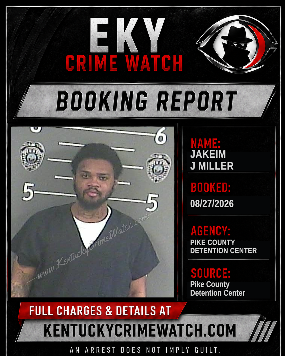 JAKEIM J MILLER booking report card