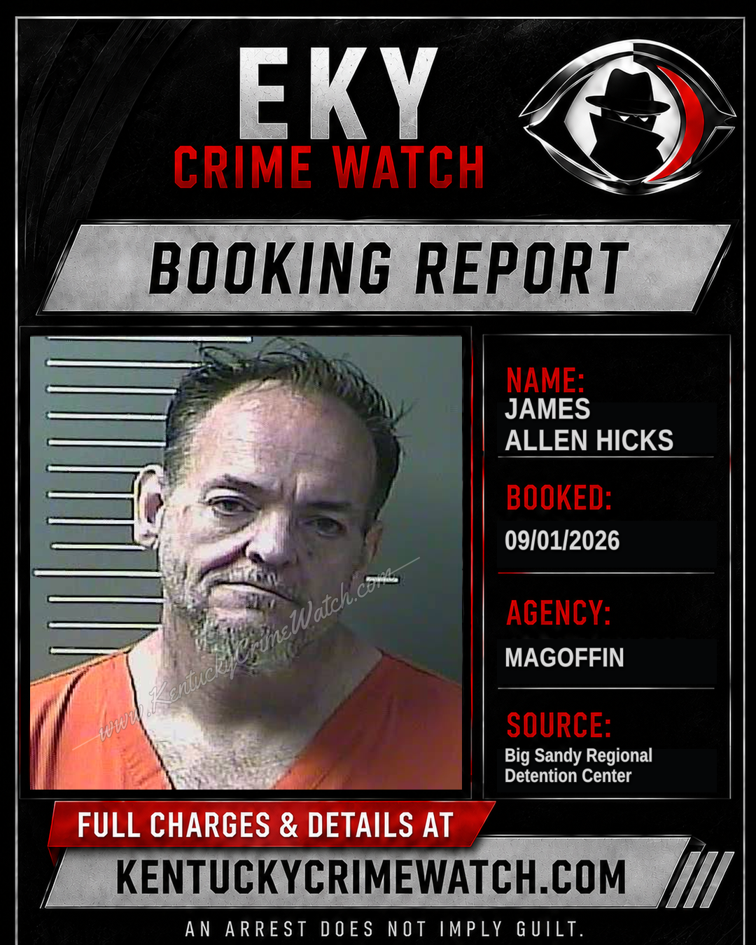 JAMES ALLEN HICKS booking report card