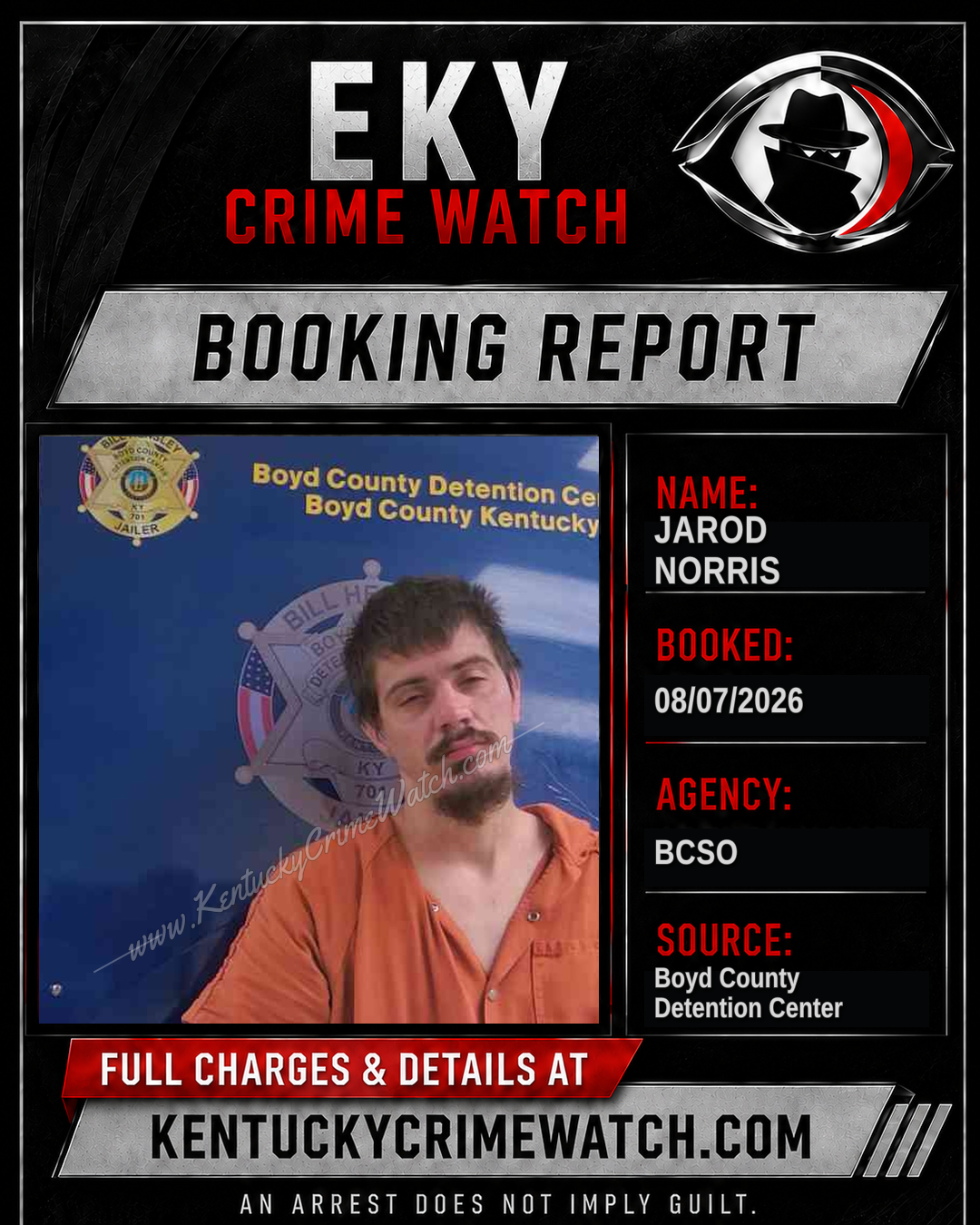 JAROD NORRIS booking report card